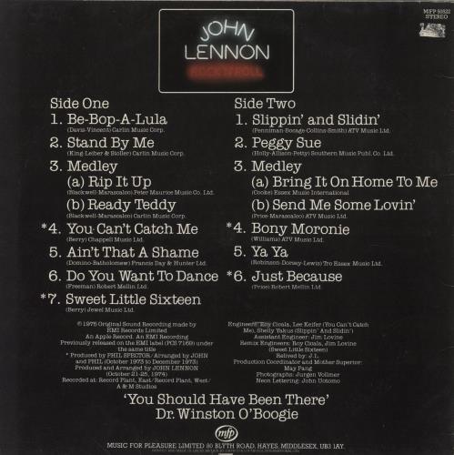 John Lennon Rock 'N' Roll UK英盤 LP Stereo John Lennon – Rock 'N' Roll – Vinyl (LP, Album, Stereo